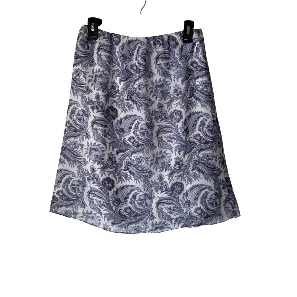 Fair Indigo Skirt Womens 8 Purple Paisley 100% Silk Midi Whimsigoth Boho‎